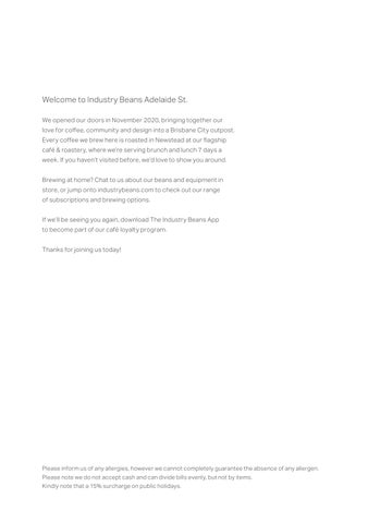 Adelaide St Spring Menu 2026