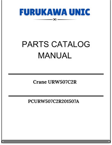 Furukawa Unic Crane URW507C2R Parts Catalog Manual PCURW507C2R201507A 