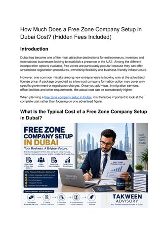 How Much Does a Free Zone Company Setup in Dubai Cost (Hidden Fees Included)