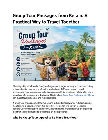 Group Tour Packages from Kerala_ A Practical Way to Travel Together