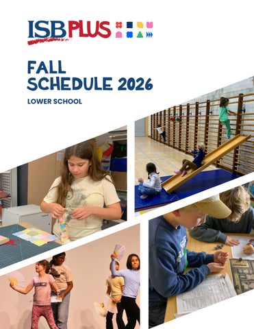ISB PLUS 2026 FALL SEASON Lower School Schedule