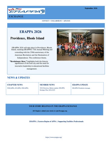 ERAPPA August 2026 Newsletter (Late Edition)