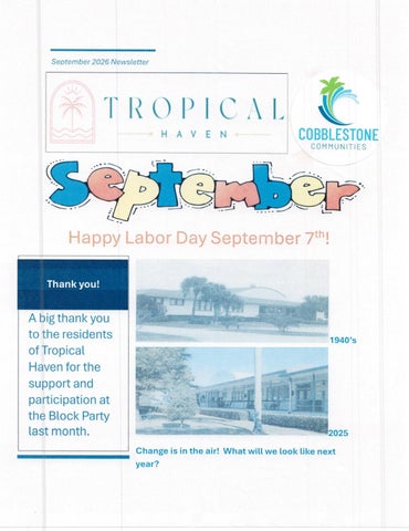 Tropical Haven Monthly Newsletter