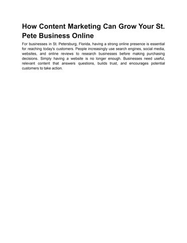 How Content Marketing Can Grow Your St