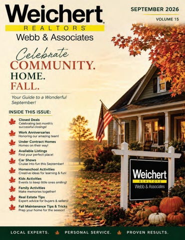 Weichert Realtors; Webb & Associates, September 2026 Vol 15