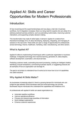 Applied AI_ Skills and Career Opportunities for Modern Professionals