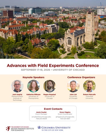 Advances in Field Experiments Conference 2026 Agenda