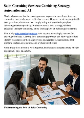 Sales Consulting Services Combining Strategy, Automation and AI