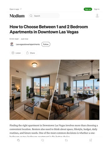 How to Choose Between 1 and 2 Bedroom Apartments in Downtown Las Vegas