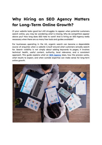 Why Hiring an SEO Agency Matters for Long-Term Online Growth_