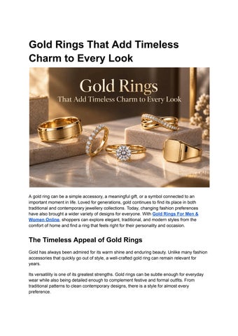 Gold Rings That Add Timeless Charm to Every Look
