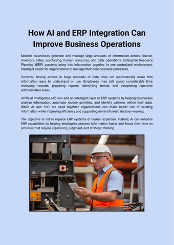 How AI and ERP Integration Can Improve Business Operations