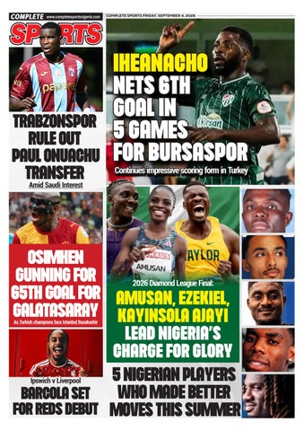 COMPLETE SPORTS - FRIDAY, SEPT 4, 2026