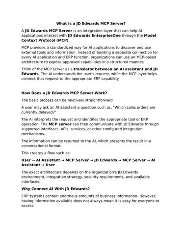JD Edwards MCP Server