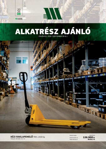 Alkatrész Ajánló 2026. Szeptember