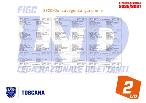 Calcio: la Seconda Categoria in Toscana, ecco i calendari