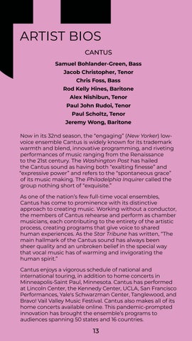 Cantus and Imani Winds - Program 第 13 页