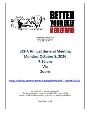 BCHA Summer 2026 Newsletter