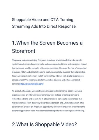Shoppable Video and CTV_ Turning Streaming Ads Into Direct Response