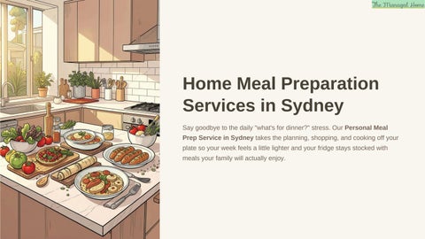 Home Meal Preparation Services in Sydney