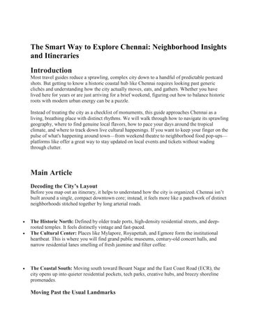 The Smart Way to Explore Chennai