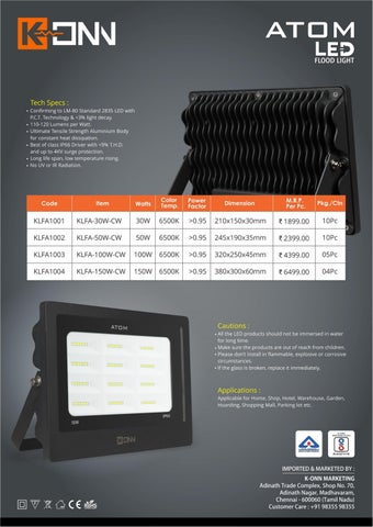 KUNDAN KONN Konn Electricals LED 灯饰目录 – Downlights × Batten 灯具 第 5 页