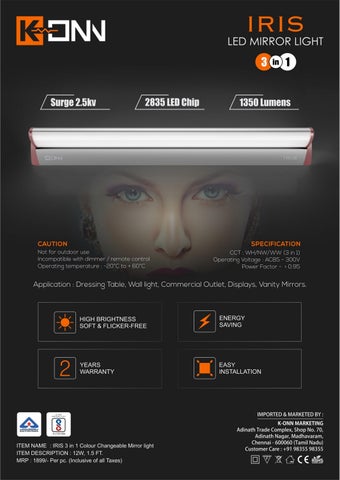 KUNDAN KONN Konn Electricals LED 灯饰目录 – Downlights × Batten 灯具 第 9 页