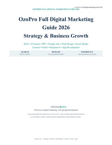 OzoPro Full Digital Marketing Guide 2026: SEO, PPC, Web Design & Business Growth
