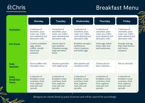St Chris Menus - WEEK 2