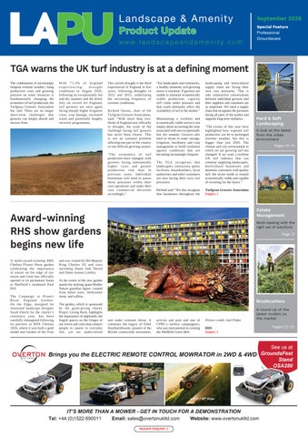 Landscape & Amenity Landscape & Amenity Product Update September 2026