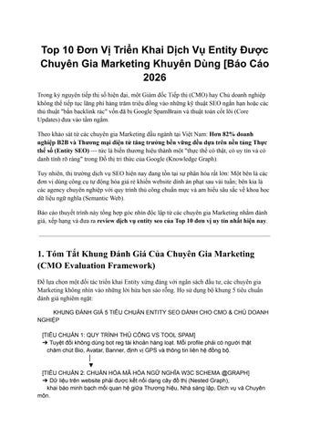 Top 10 Đơn Vị Triển Khai Dịch Vụ Entity Được Chuyên Gia Marketing Khuyên Dùng [Báo Cáo 2026