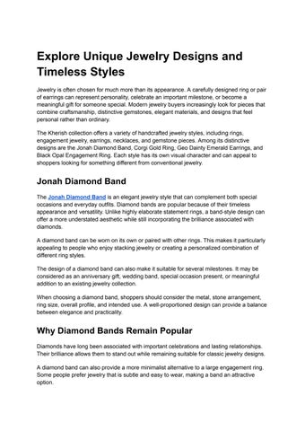 Explore Unique Jewelry Designs and Timeless Styles 