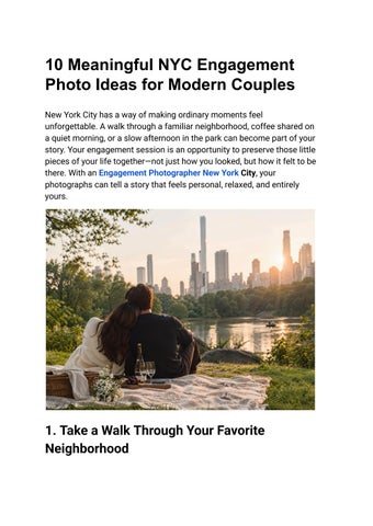 10 Meaningful NYC Engagement Photo Ideas for Modern Couples
