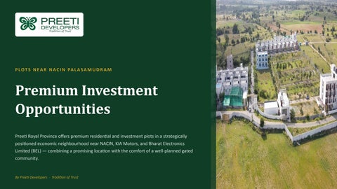 Preeti Developers - Plots near NACIN Palasamudram