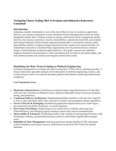 Navigating Cluster Scaling