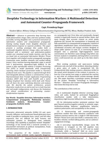 Deepfake Technology in Information Warfare: A Multimodal Detection and Automated Counter-Propaganda 