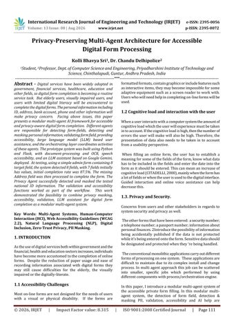 Privacy-Preserving Multi-Agent Architecture for Accessible Digital Form Processing