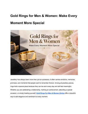 Gold Rings for Men & Women_ Make Every Moment More Special