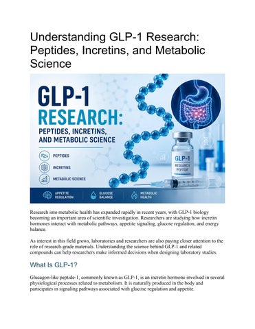 GLP-1 Research Peptides, Compounds & Metabolic Research