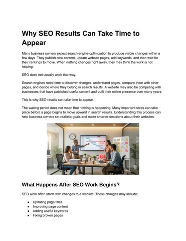 Why SEO Results Can Take Time to Appear