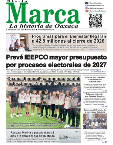 Edición impresa del diario Marca de Oaxaca 08-09-2026