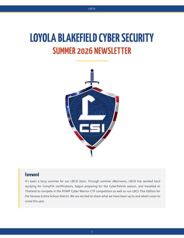 LBCSI Summer 2026 Newsletter