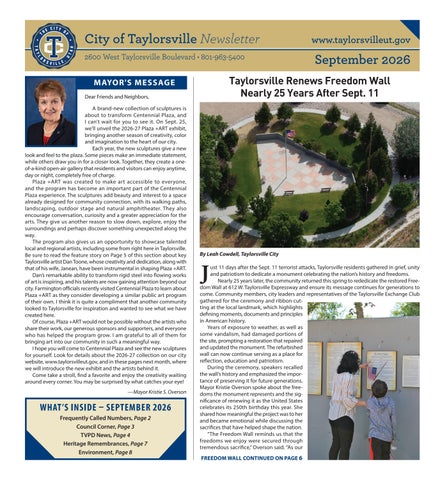 Taylorsville Newsletter | September 2026