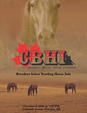 CBHI Breeders Select Yearling Horse sale 2026