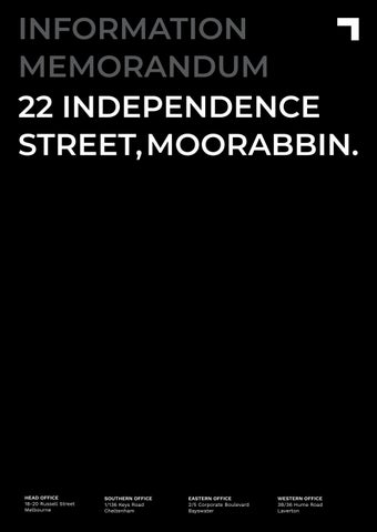 22 Independence Street, Moorabbin Information Memorandum