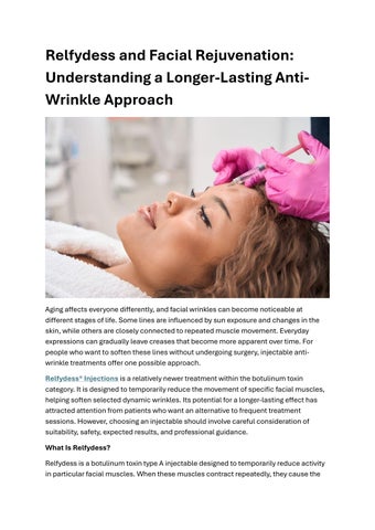 Relfydess and Facial Rejuvenation