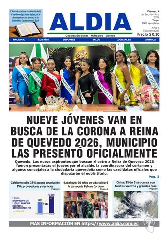 Edición ALDIA 04-09-2026, 9 bellas candidatas a reina de Quevedo