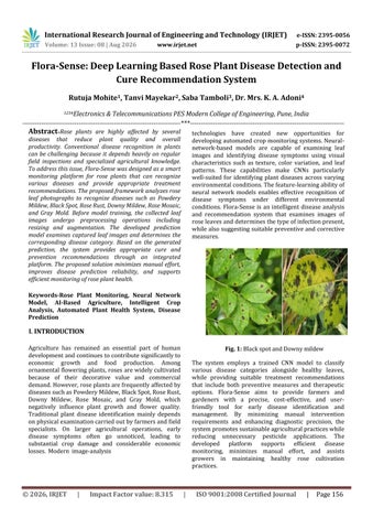 Flora-Sense: Deep Learning Based Rose Plant Disease Detection and Cure Recommendation System