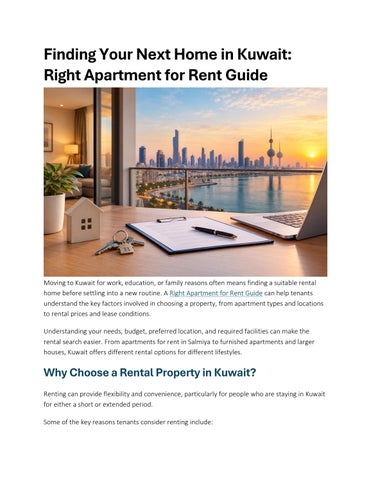Finding Your Next Home in Kuwait: Right Apartment for Rent Guide