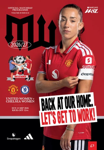 Manchester United Women v Chelsea Women match programme, WSL, 13.09.26